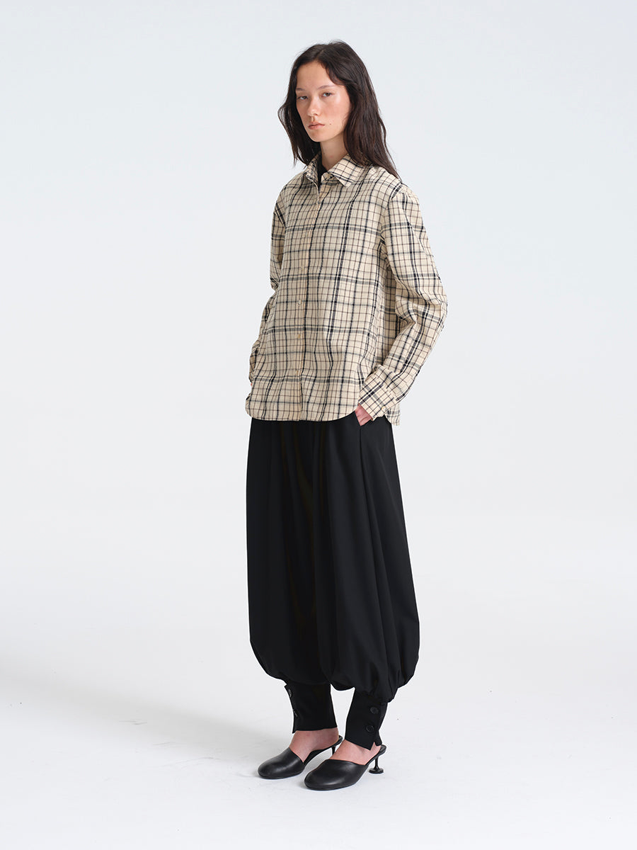 Hughum Khaki Check Cotton Shirt