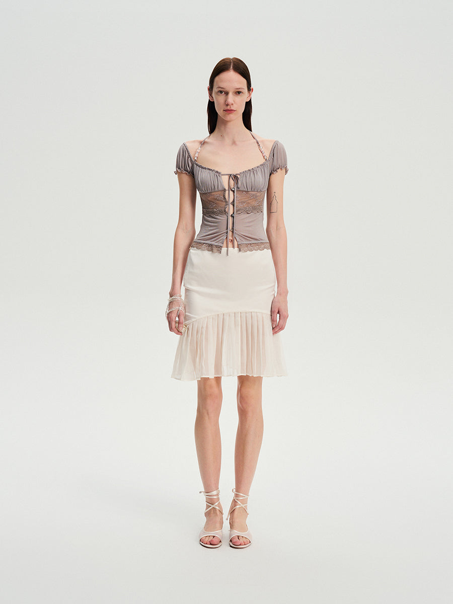 Dotyears Acetate lace panelled beaded cardigan