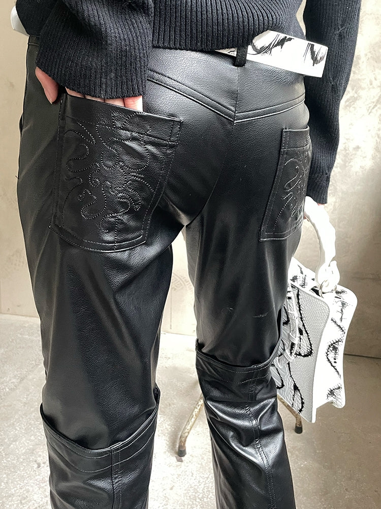 Dotyears 22aw leather pants