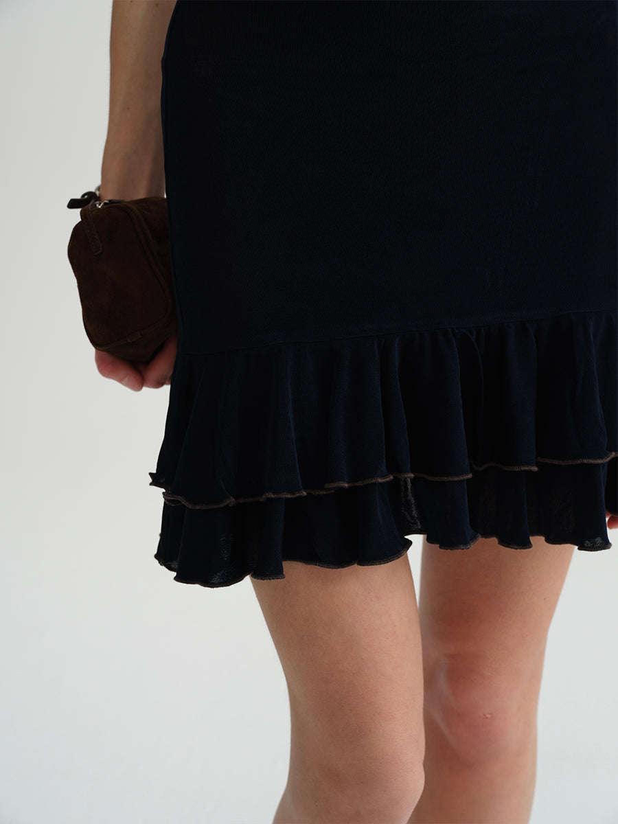 Dotyears Navy acetate dress