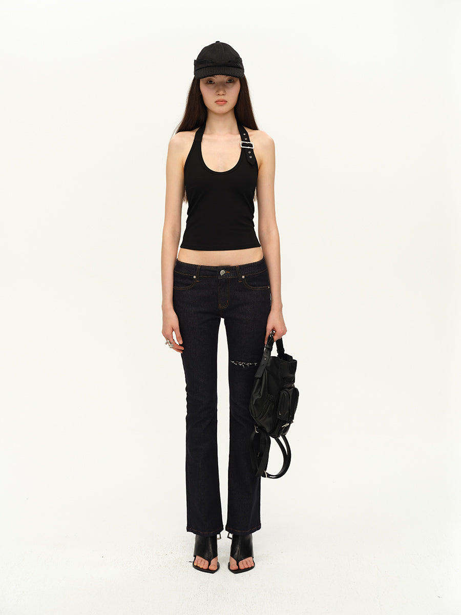 Dotyears Basic slim-fit shoulder straps with adjustable high-stretch cotton knit suspenders