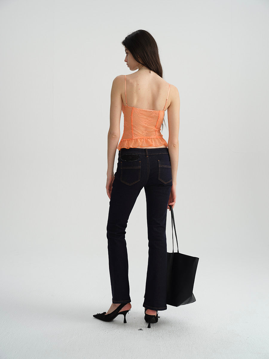 Dotyears Two-tone lace slim fit small suspenders