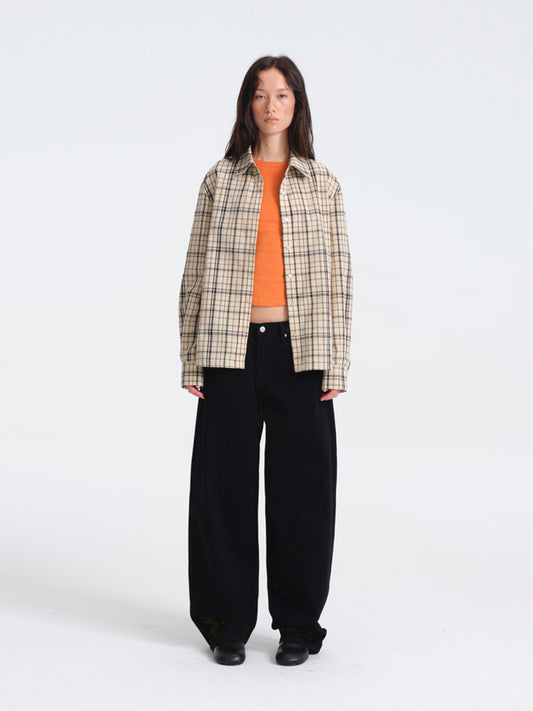 Hughum Khaki Check Cotton Shirt