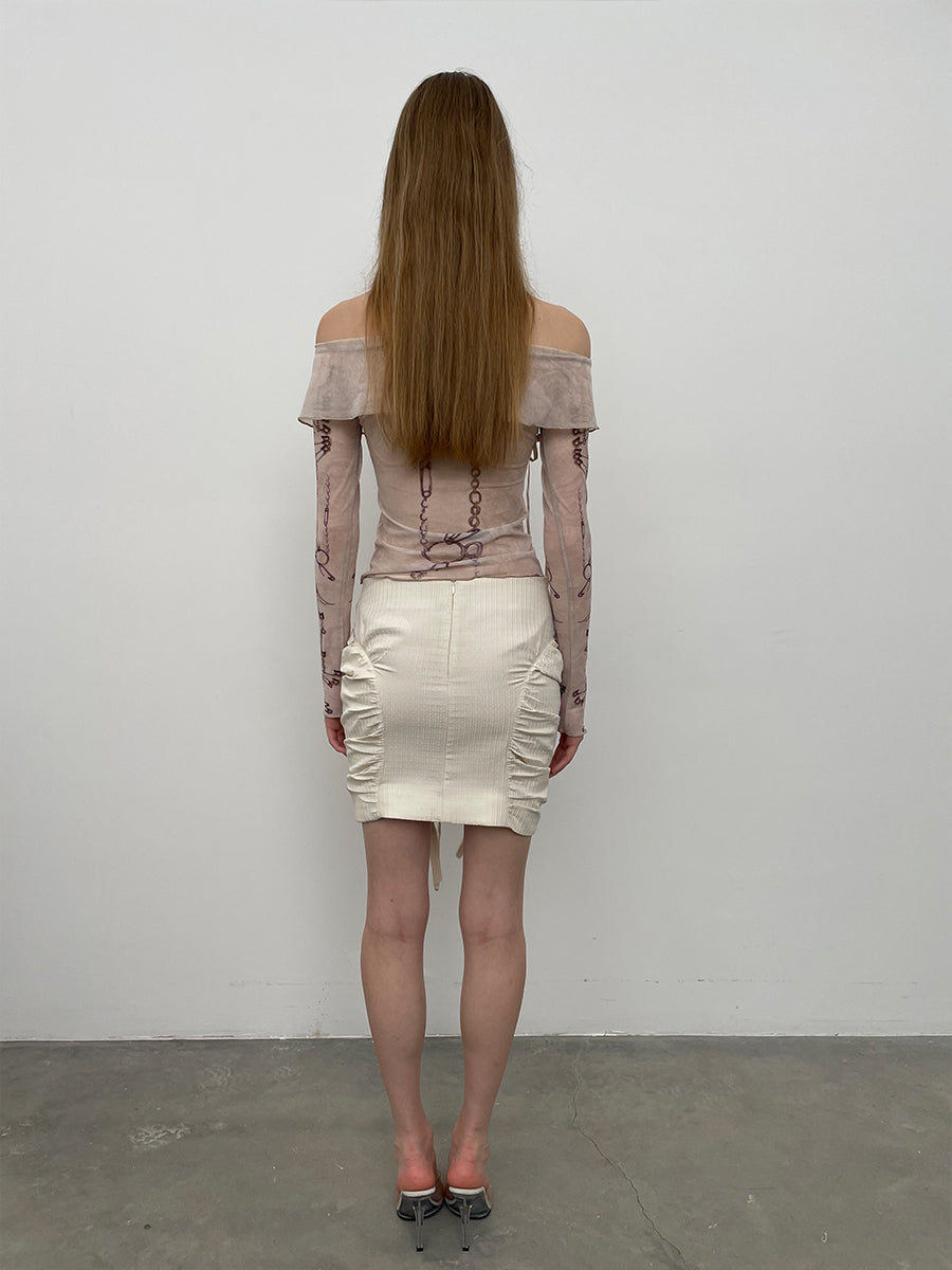 Dotyears24AW Original niche design lace-up skirt skirt