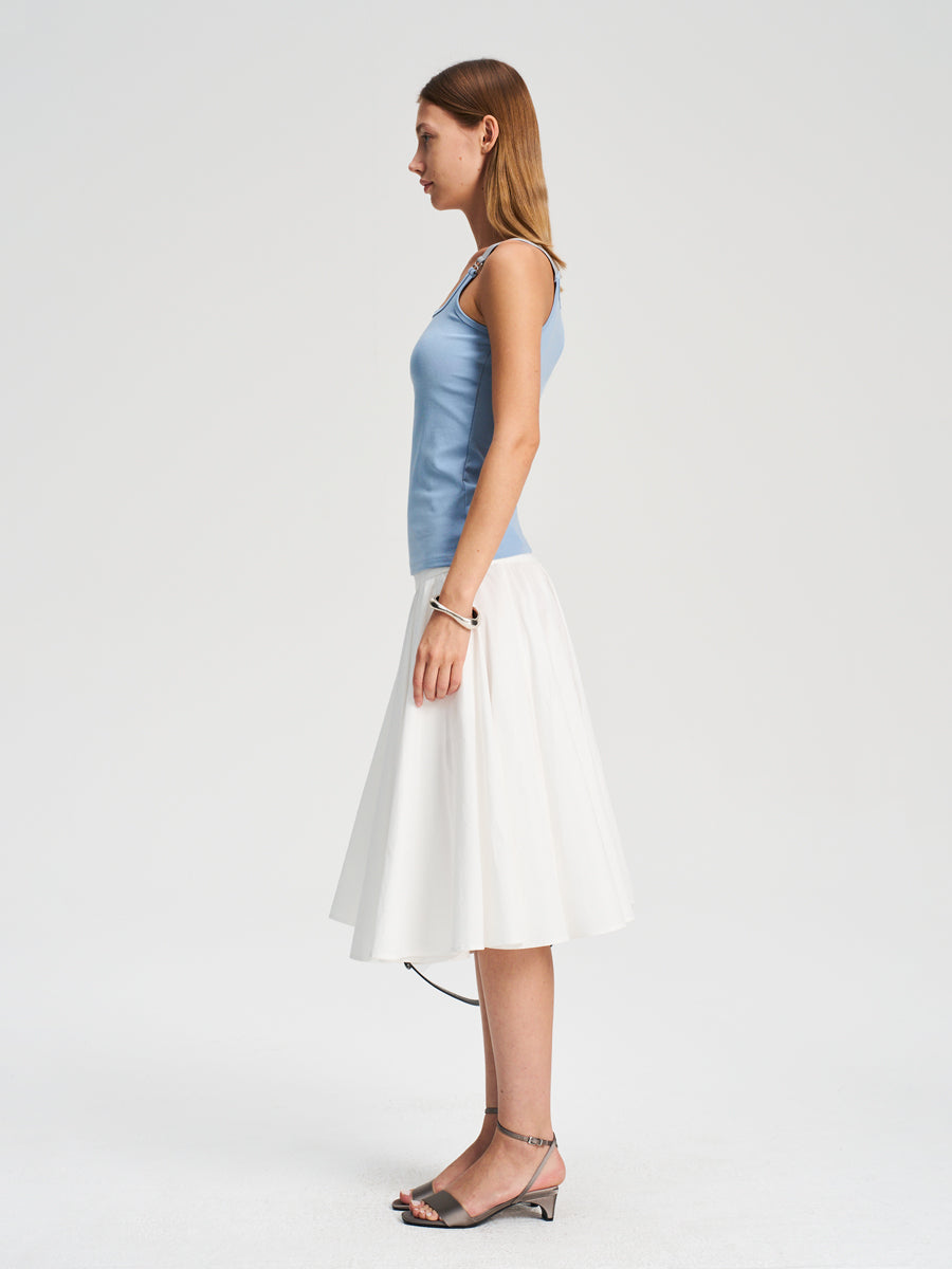 Hughum Elastic panelled square-neck vest