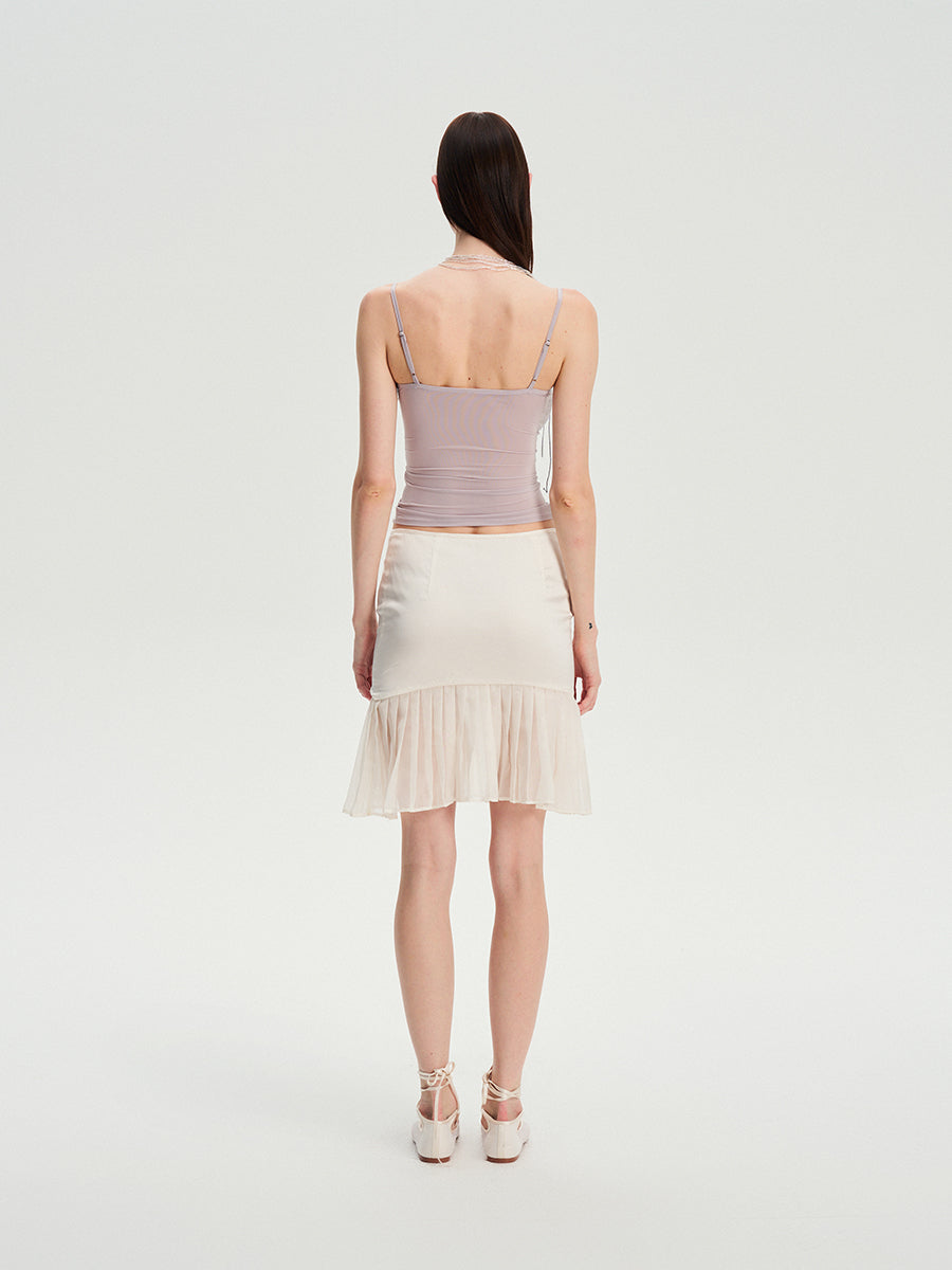 Dotyears Forest Whispers - Light-coloured drawstring pleated slim suspenders