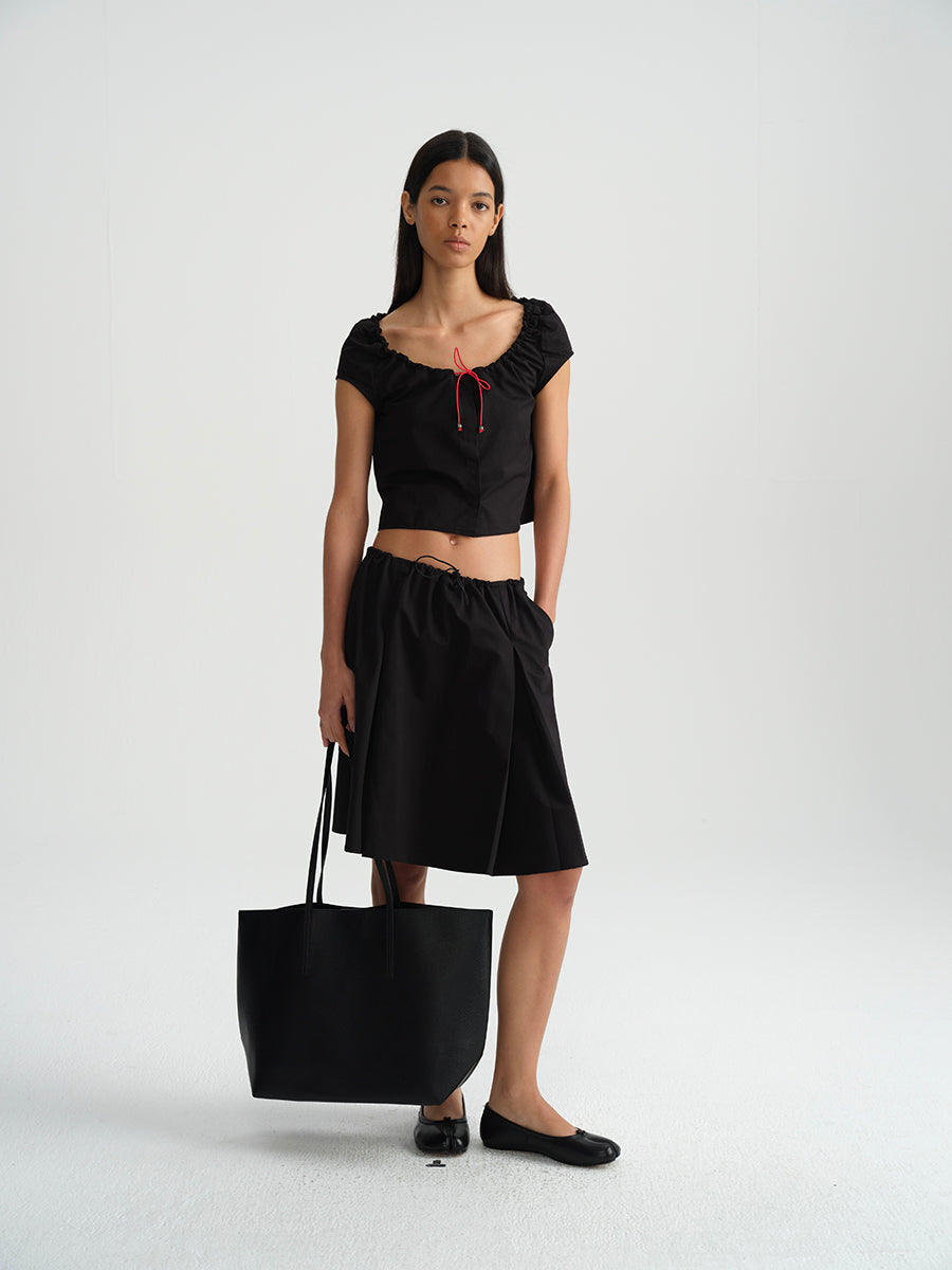 Hughum Cotton black drawstring strap set